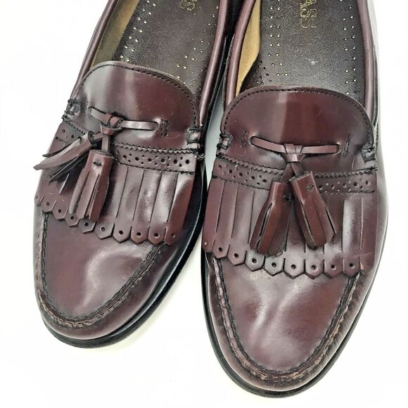 Bass Brompton Kiltie Roman Tassel Loafers Men\'s 9.5D Brown Leather Slip On Shoes main image 5